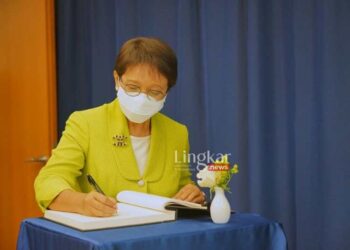 POTRET: Menteri Luar Negeri RI, Retno Marsudi di Markas PBB di New York, Amerika Serikat, untuk menghadiri rangkaian kegiatan Sidang Majelis Umum ke-77 PBB pada 20-26 September 2022. (Istimewa/Lingkar.news)