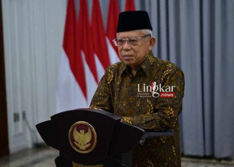 MENYAMPAIKAN: Wakil Presiden RI, Ma’ruf Amin memberikan sambutan dan arahan secara daring di Jakarta, pada Rakernas Serikat Nelayan Nahdlatul Ulama (SNNU) pada Jumat, 2 September 2022. (Istimewa/Lingkar.news)