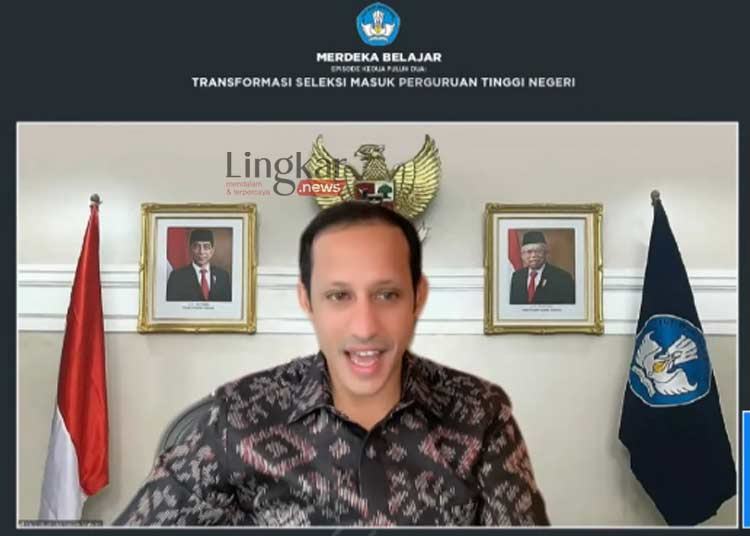 MENYAMPAIKAN: Menteri Pendidikan, Kebudayaan, Riset dan Teknologi (Mendikbudristek) Nadiem Anwar Makarim di Jakarta pada Rabu, 7 September 2022. (Youtube Kemendikbudristek RI/Lingkar.news)