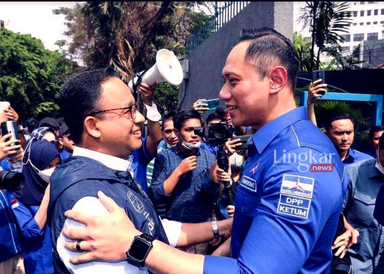 KOALISI: Calon presiden Partai NasDem, Anies Baswedan dengan Ketum DPP Partai Demokrat, AHY di Kantor DPP Demokrat, baru-baru ini. (Istimewa/Lingkar.news)