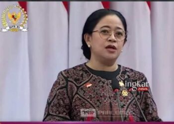 MENYAMPAIKAN: Ketua DPR RI Puan Maharani saat memberikan sambutan pada The 8th G20 Parliamentary Speakers Summit di Gedung Parlemen, Senayan, Jakarta pada Kamis, 6 Oktober 2022. (Istimewa/Lingkar.news)