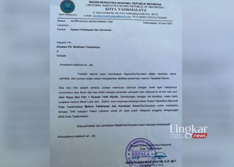 Imbas Viral Minta THR ke PO Bus, Kepala BNN Tasikmalaya Dicopot dari Jabatan