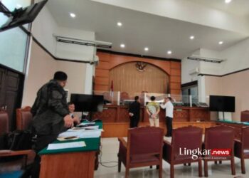 SIDANG: Suasana sidang Praperadilan mantan Wamenkumham di Pengadilan Negeri Jakarta Selatan, Jakarta, Senin, 18 Desember 2023. (Antara/Lingkar.news)