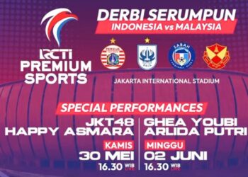 POSTER: Poster pertandingan sepak bola klub Indonesia vs Malaysia di RCTI Premium Sport. (RCTI/Lingkar.news)
