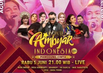 POSTER: Acara Kontes Ambyar Indonesia 2024 'Panggung Cinta' yang akan tayang pada Rabu, 5 Juni 2024, pukul 21.00 WIB. (MNCTV/Lingkar.news)