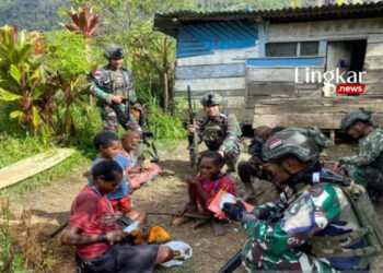 TNI Habema Lakukan Patroli dan Pengobatan Keliling di Kampung Bilogai Papua