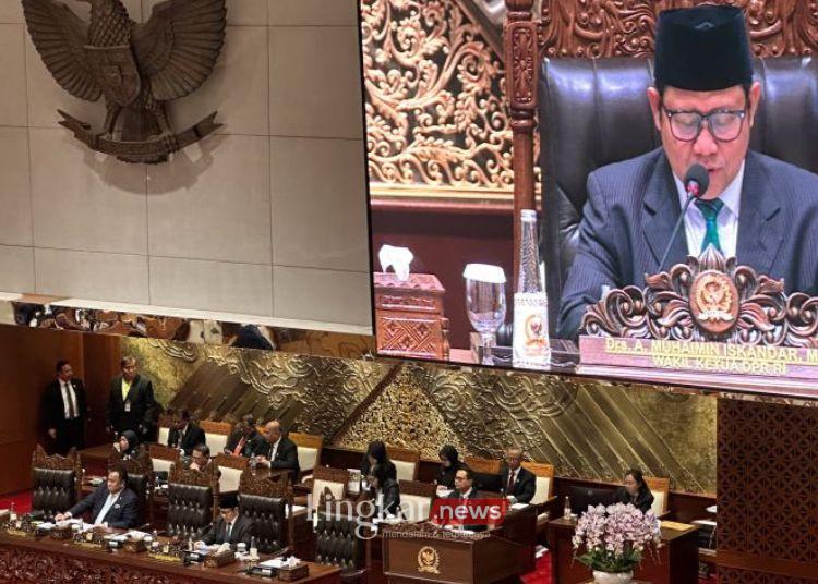 Wakil Ketua DPR RI, Muhaimin Iskandar, pada Rapat Paripurna di Kompleks Parlemen, Senayan, Jakarta, Selasa, 9 Juli 2024. (Antara/Lingkar.news)