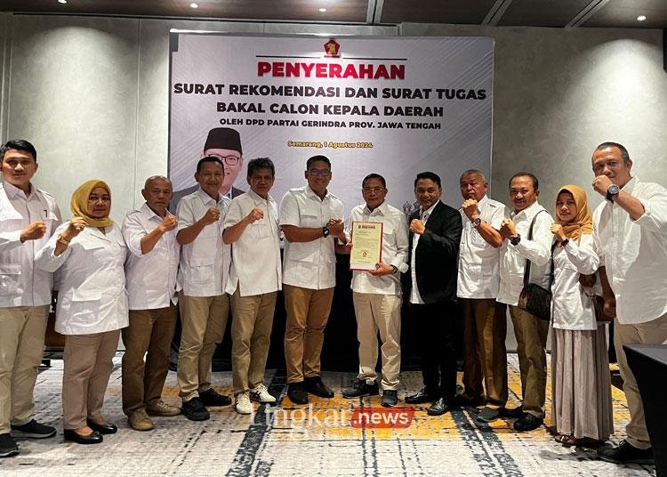 Gerindra Jateng Resmi Beri Rekom Kepada Sudewo, Hartopo dan Arief Rohman