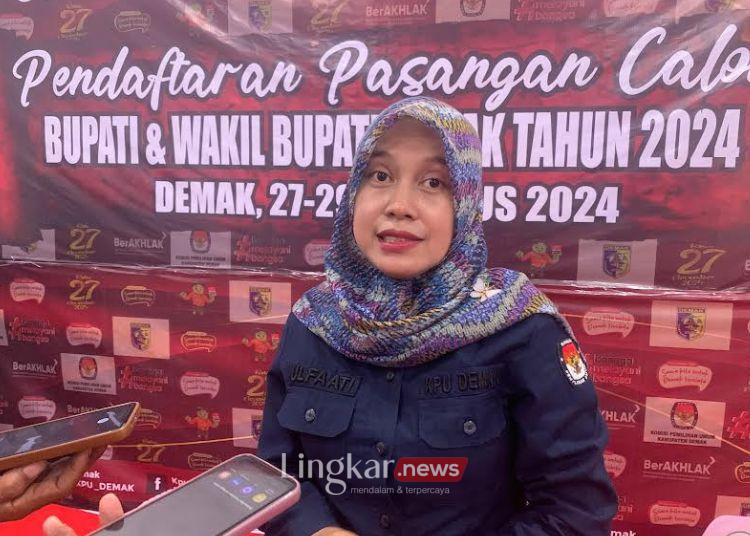 Ketua KPU Demak, Siti Ulfaati. (M. Burhanuddin Aslam/Lingkar.news)