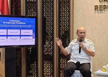 Deputi Bidang Koordinasi Peningkatan Kualitas Pendidikan dan Moderasi Beragama Kemenko PMK Warsito dalam diskusi Deputi Meet The Press di Kemenko PMK, Jakarta, Senin, 19 Agustus 2024. (Antara/Lingkar.news)