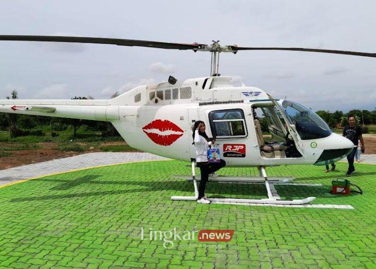 Peresmian dan pembukaan wisata udara menggunakan helikopter di wisata Demak Green Garden, Desa Gempolsongo, Kecamatan Karanganyar, Kabupaten Demak. (M. Burhanuddin Aslam/Lingkar.news)