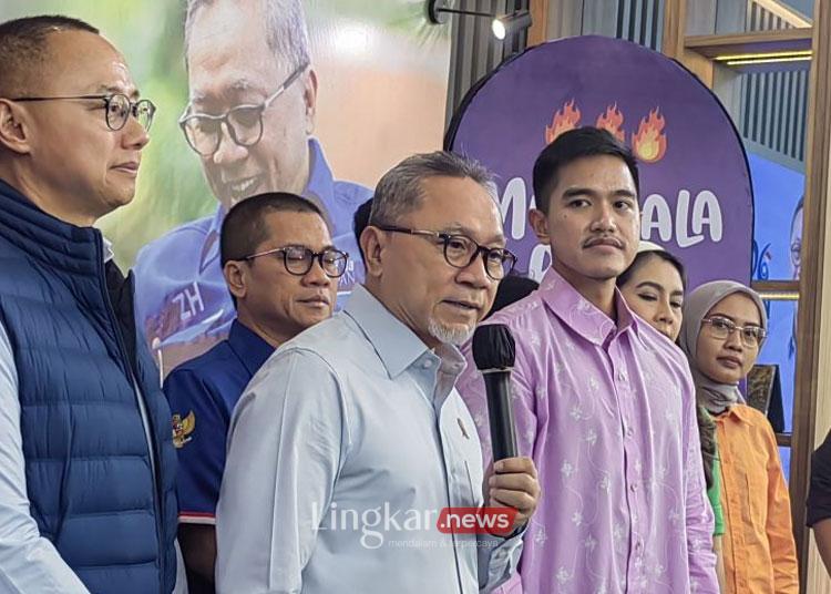 Ketua Umum PAN Zulkifli Hasan dan Ketua Umum PSI Kaesang Pangarep di Kantor DPP PAN, Jakarta, Rabu, 14 Agustus 2024. (Antara/Lingkar.news)