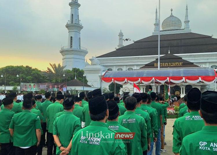 Apel Kesaktian Pancasila di lapangan Masjid Raya Al-Bantani, KP3B, Serang, Selasa (1/10/2024). (ANTARA/Devi Nindy)