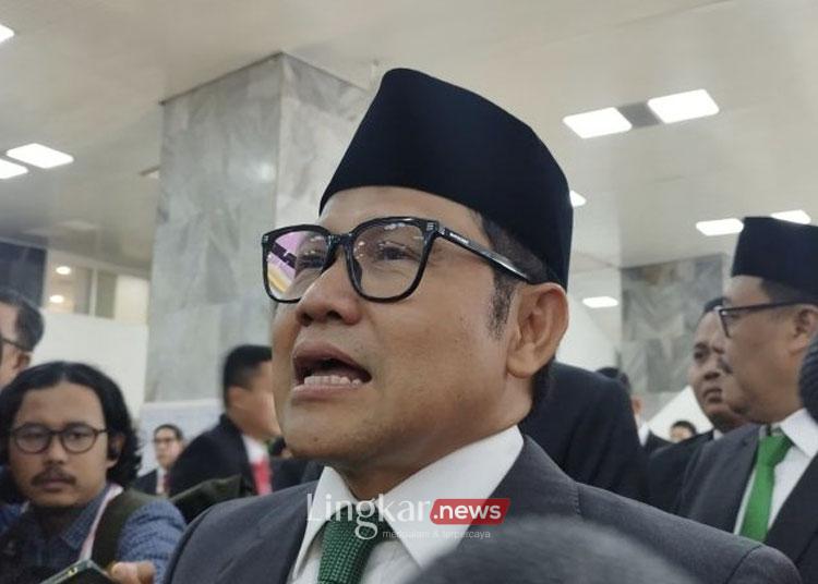 Ketua Umum Partai Kebangkitan Bangsa (PKB) Abdul Muhaimin Iskandar di Kompleks Parlemen, Jakarta, Minggu (20/10/2024). ANTARA/Bagus Ahmad Rizaldi.