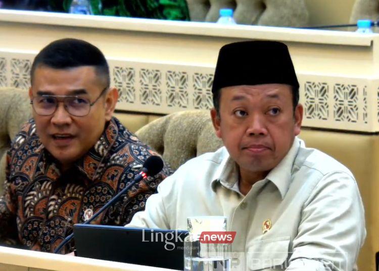 TANGKAPAN LAYAR: Menteri Agraria dan Tata Ruang/Kepala Badan Pertanahan Nasional (ATR/BPN), Nusron Wahid, dalam Raker bersama Komisi II DPR RI pada Kamis, 30 Januari 2025. (YouTube TVR Parlemen/Lingkar.news)