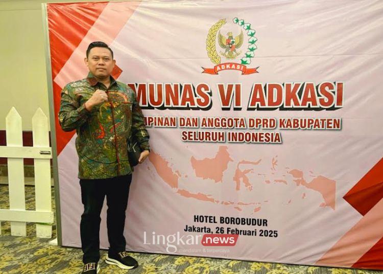 Wakil Ketua DPRD Kabupaten Pekalongan, Ruben R. Prabu Faza, dalam Munas VI ADKASI di Hotel Borobudur, Jakarta, Rabu, 26 Februari 2025. (Fahri Akbar/Lingkar.news)