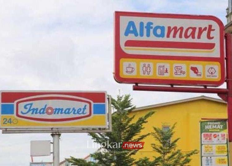 Ilustrasi Indomaret dan Alfamart. (Antara/Lingkar.News)