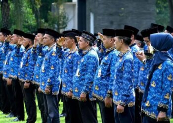 Ilustrasi-ASN di lingkup Pemerintah Kota Magelang, Jawa Tengah apel.  (Antara | Lingkar.news)