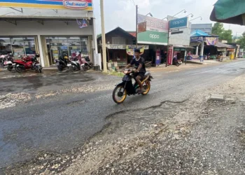Warga keluhkan kerusakan Jalan Tambakromo-Kayen yang tak kunjung diperbaiki meski anggaran sudah dialokasikan Pemkab Pati.
