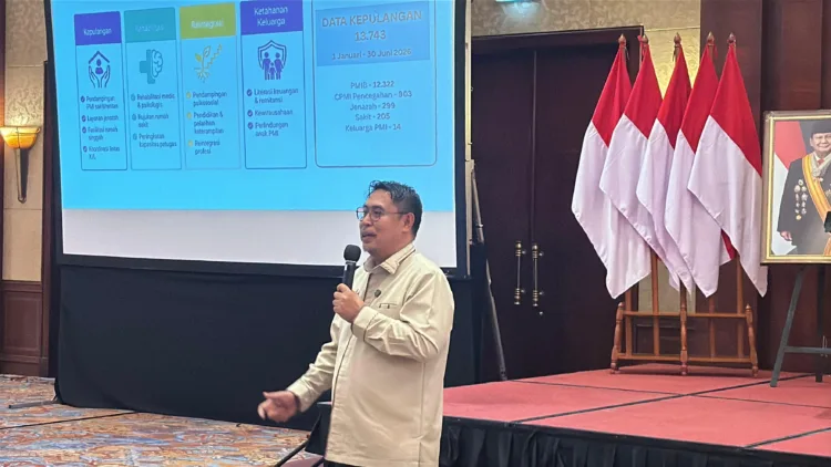 Direktur Jenderal Pemberdayaan KP2MI, Dr. Muh. Fachri, S.STP., M.Si., dalam kegiatan Diseminasi dan Penyusunan Rencana Aksi Nasional (RAN) Tindak Lanjut Concluding Observations Committee on Migrant Workers (CMW) yang digelar di Jakarta, Senin (14/7/2026). (Red – Lingkar.news)