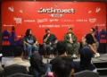 Manajer sekaligus bassist Sheila On 7, Adam Subarkah saat menghadiri Press Conference Live Project di Semarang. (Red – LINGKAR.news)