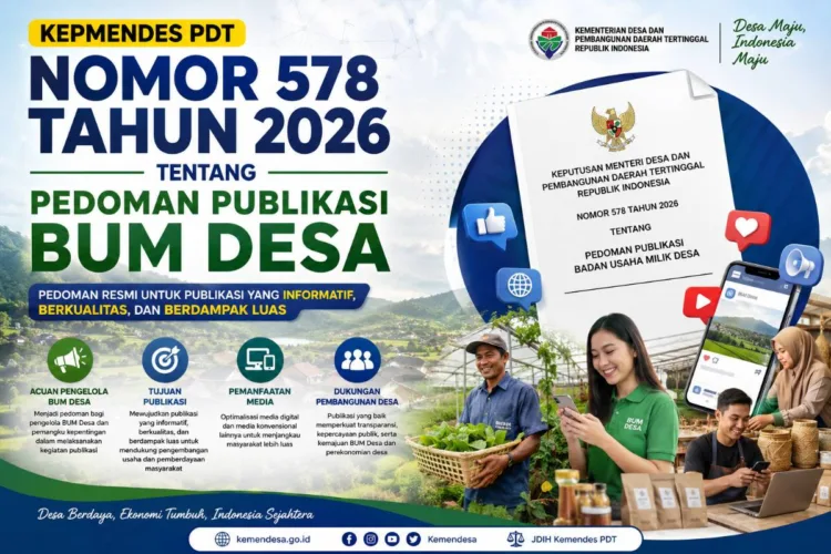 Pemerintah Terbitkan Pedoman Baru, BUM Desa Didorong Optimalkan Publikasi Digital untuk Perkuat Ekonomi 1 kepmendes 578 tahun 2026