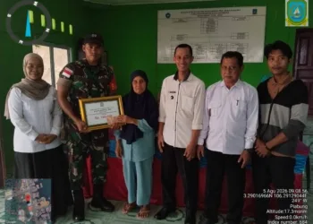Poto penyaluran di Balai Desa