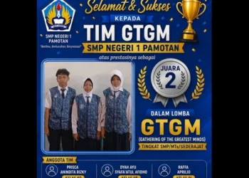 Tim SMP Negeri 1 Pamotan meraih Juara 2 lomba GTGM tingkat SMP/MTs dalam RETROSIXFORIA HUT ke-64 SMANSA.