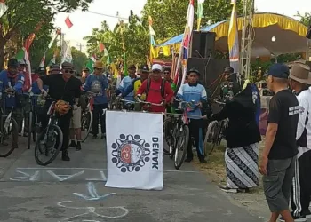 Ratusan pecinta sepeda tua dari berbagai daerah meramaikan Temu Triwulanan OOI Demak, peserta ngonthel 10 kilometer dengan kostum unik.