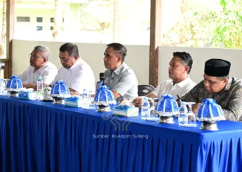 Gubernur Sulteng Anwa Hafid memimpina rakor di Pendopo/Kediaman Gubernur di Desa Wosu, Kabupaten Morowali, Kamis (22/10/2026), guna membahas potensi PAD SUlteng. (Lingkar.news Network)