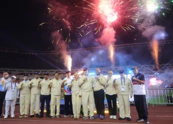 Sejumlah kepala daerah, termasuk Gubernur Jawa Tengah Ahmad Luthfi, serta Ketua DPRD Jawa Tengah Sumanto, hadir dalam pembukaan Porprov Jateng 2026, belum lama ini. (Lingkar.news Network)