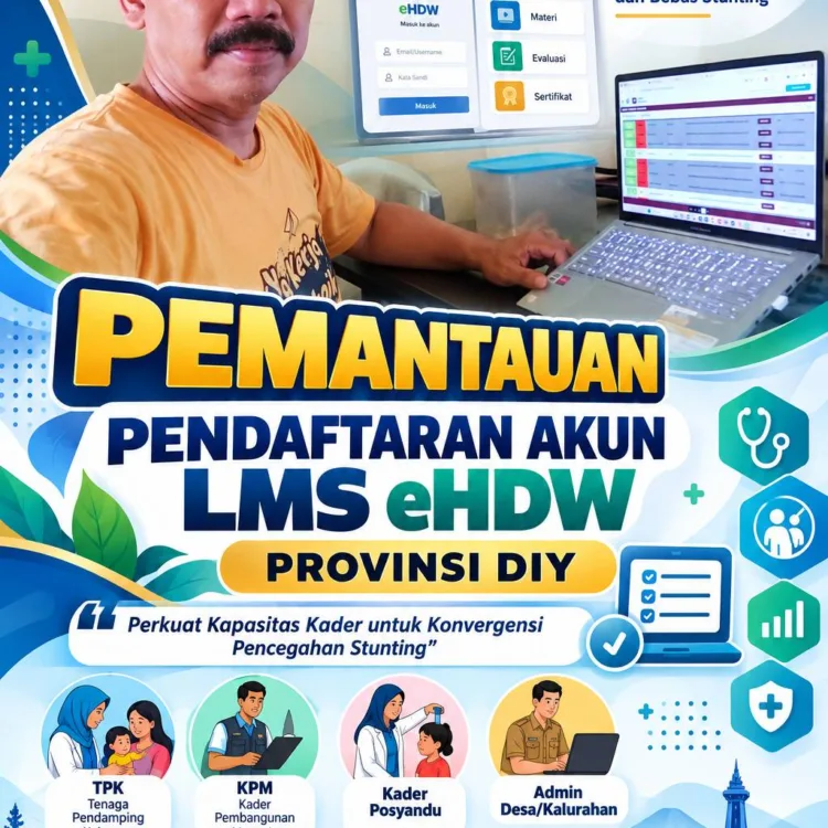Pendaftaran Akun LMS eHDW di DIY Tembus 510 Akun, Aktivasi Masih Perlu Ditingkatkan 1 Pemantauan progres pendaftaran akun LMS melalui dashboard eHDW.