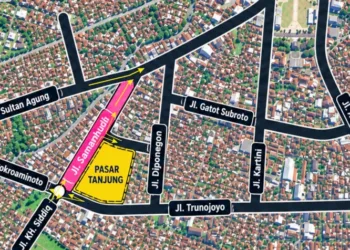 Uji coba perubahan arus Jalan Diponegoro Jember mulai 5 Oktober 2026 pukul 05.00 WIB untuk mengurai kepadatan di kawasan Pasar Tanjung.
