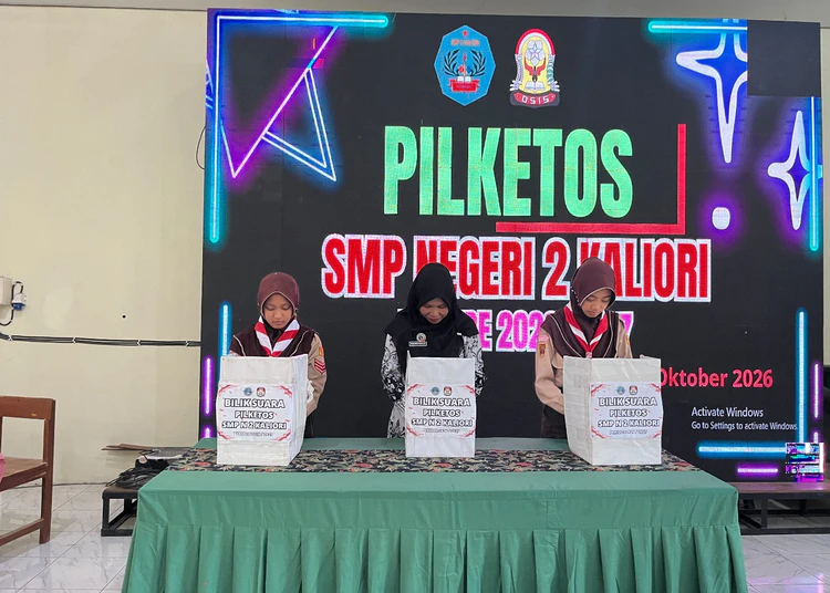 Suara Demokrasi Esperoka: 469 Pemilih Ikuti Pemilihan Ketua OSIS SMP Negeri 2 Kaliori 1 Sebanyak 469 murid, guru, dan karyawan SMPN 2 Kaliori mengikuti Pemilihan Ketua OSIS melalui program Suara Demokrasi pada 24 Oktober 2026.