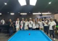 Foto bersama atlet biliar dalam final Porprov Jateng 2026 di Kota Semarang, Selasa (27/10/20260. Ferdinand Lalihatu, atlet biliar asal Purworejo sukses menyabet emas. (Lingkar.news Network)