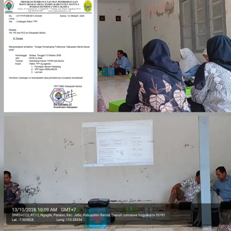 Rakor TPP Bantul DIY, Selasa 13 Oktober 2026.